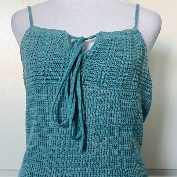 NWT Olive + Oak Blue Teal Crochet Spaghetti Strap Dress size Medium NEW - Picture 3 of 10